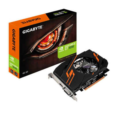 بطاقة رسومات Gigabyte Geforce GT 1030 OC 2G منفصلة مع مروحة واحدة